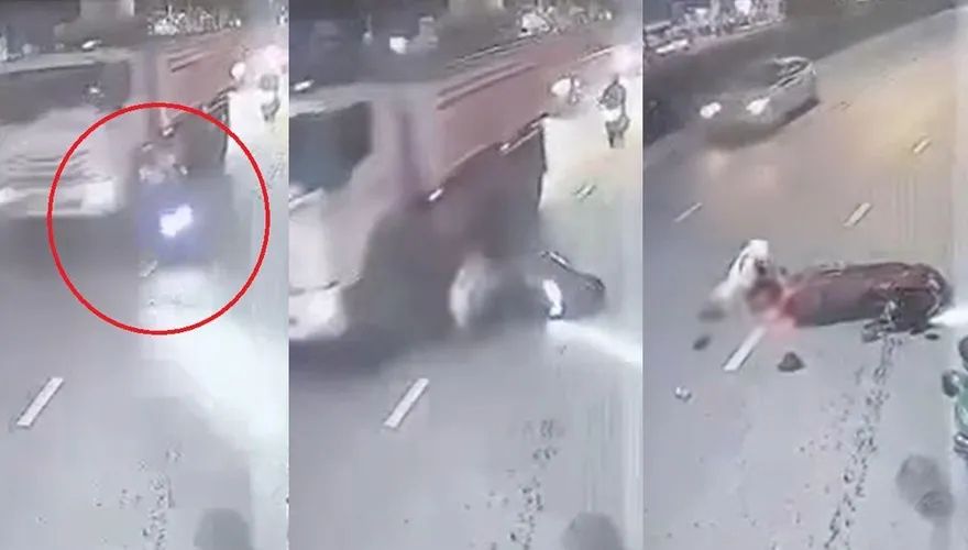 砂石車「緊迫盯人」撞倒機車！夫妻檔無預警倒地　他起身回頭…驚見妻頭遭輾慘亡