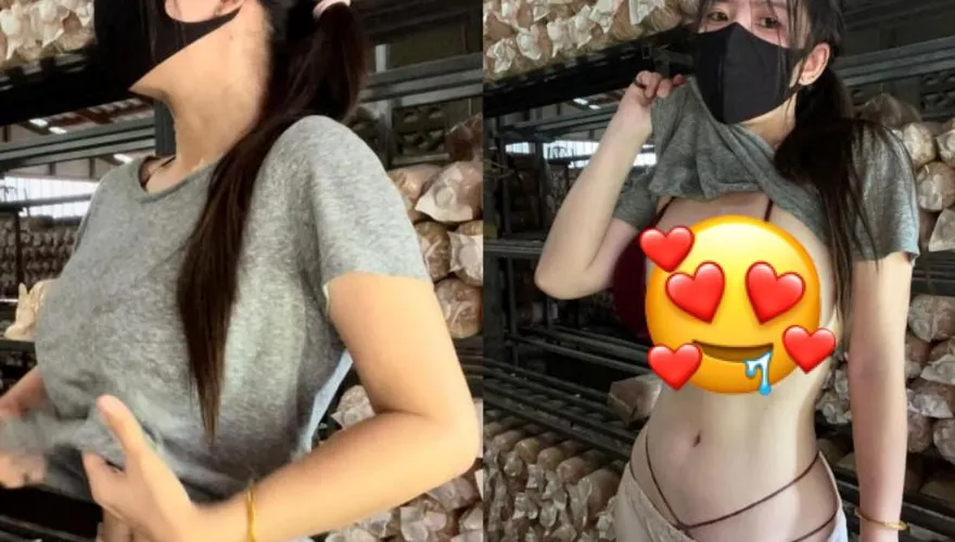 「超兇女菇農」濕身辣翻！她掀衣擦汗網暴動　暈喊：想一起種香菇
