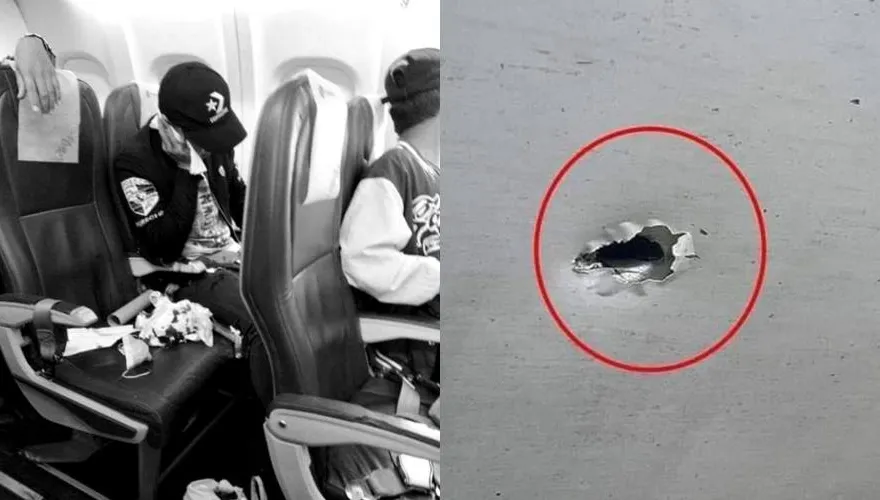 飛機降落前開轟！地面槍手「穿破機身→半空濺血」　他側臉中彈嚇傻