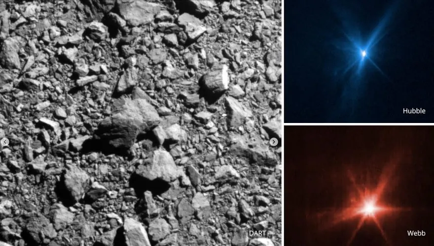影/NASA史上首個地球防禦系統任務！「飛行器衝撞小行星」超壯觀影像曝