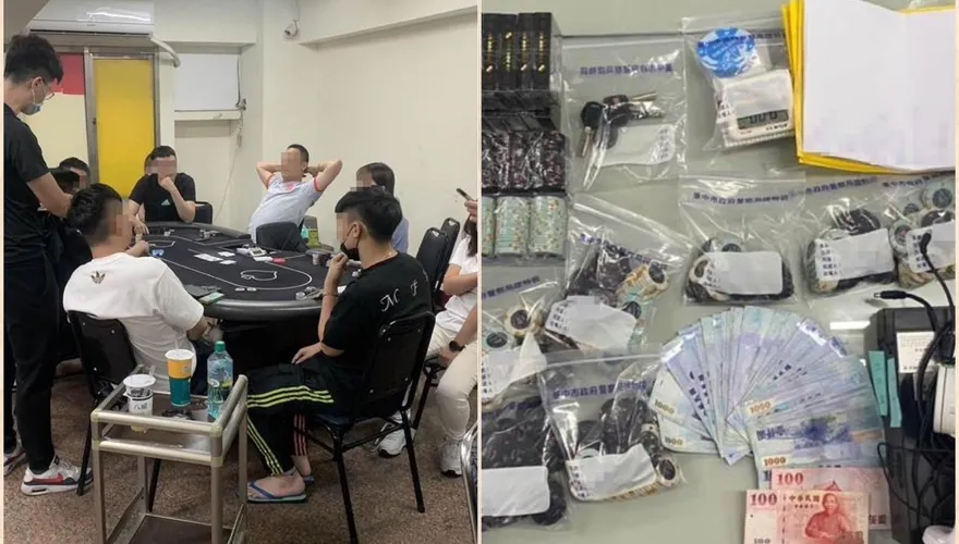 夾好夾滿！台中警夾好幾晚娃娃　直搗2樓德州撲克賭場逮13人