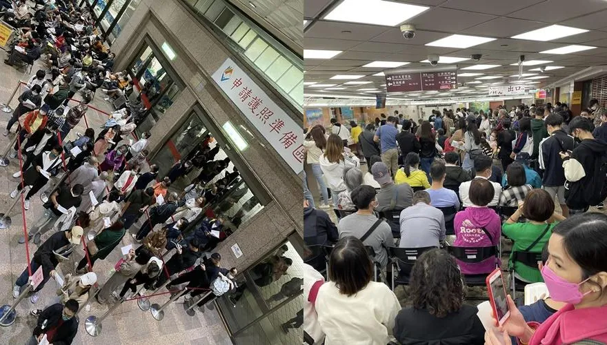 報復性出國？解封日就在明天！民眾一早塞爆領務局　搶換護照人潮曝光