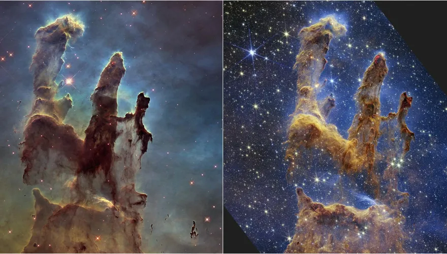 絕美！距地6500光年「創生之柱」　NASA發布韋伯太空望遠鏡新照揭星體誕生之謎