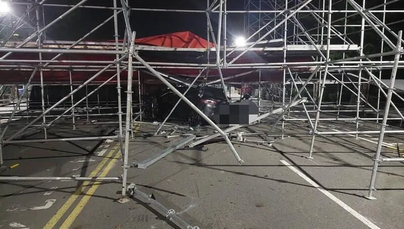 酒駕惹禍！男子暗夜開車直直衝　竟撞破陳其邁造勢舞台