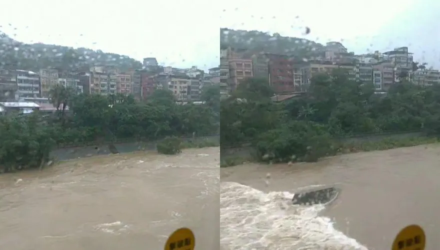 影/雨彈狂炸北台！3縣市土石流警戒　網友直擊「基隆河水位快爆滿」