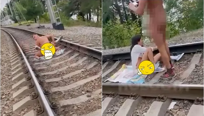 軌道中上演活春宮！情侶躺碎石「肉色交疊衝刺」　路人看傻：現在玩這麼大
