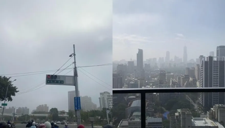 高雄空氣指標亮橘色！霧霾遮住半座85大樓　網怨：入秋後最糟