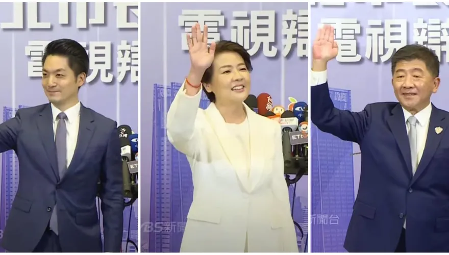 台北市長選舉辯論/黃珊珊穿著超吸睛！一身白配韓風眼鏡　蔣萬安領帶有巧思