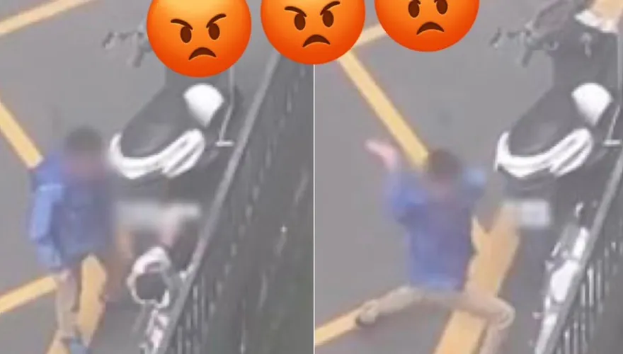 【影】連嬰兒也揍！淡水莽男街頭對妻兒連揮4巴掌　3正義哥攔阻痛罵伸援手