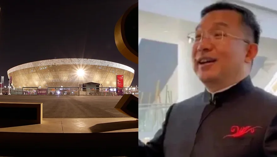 【影】世足賽/「中國元素」如同滿天繁星　陸駐卡大使激情言論引網嘆：除了大陸足球隊沒去…