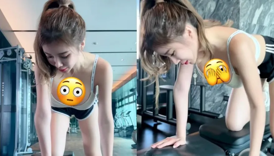 【影】「正妹DJ」解放車頭燈！跪地重訓掀「F級乳震」　嬌喊：可以訓我嗎？