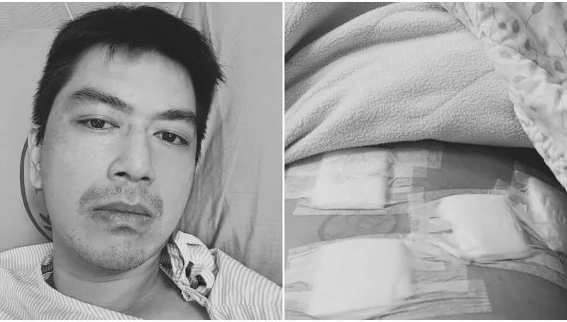 驚！八點檔男星剛迎二寶　不料十二指腸長腫瘤「肚開4洞」病床照曝光