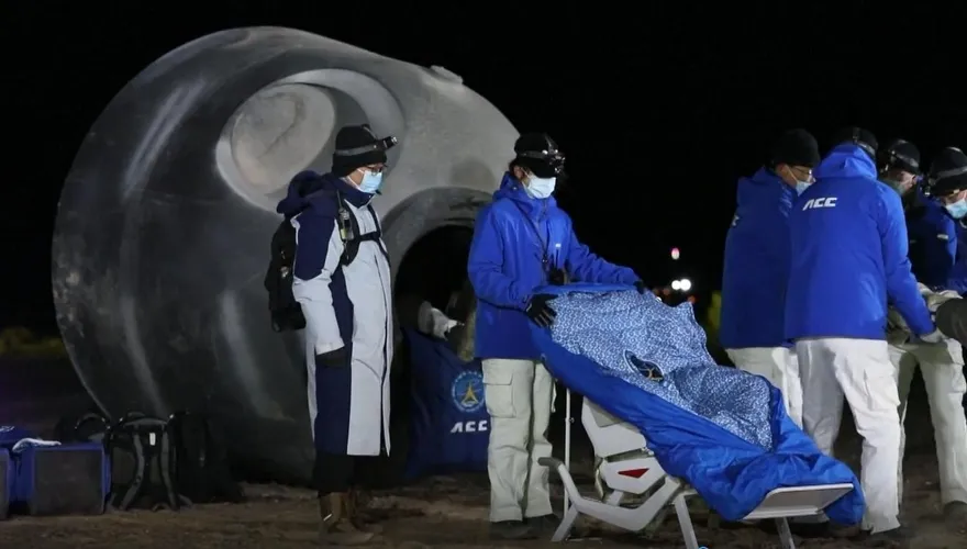 【影】重返地球！神舟14號順利撤離太空站　東風著陸場首迎夜間嚴寒搜救任務