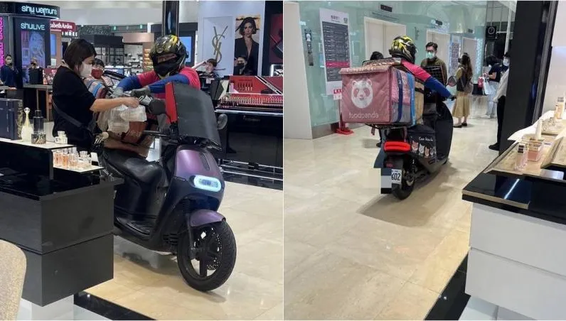 這位外送員超狂！機車殺進專櫃給餐　平台還原送餐始末