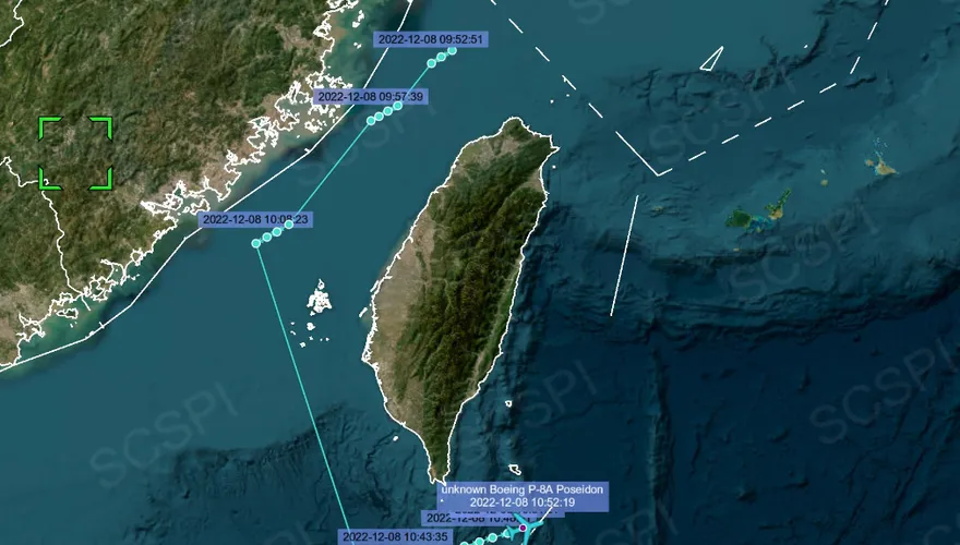 離大陸領海不到13海里！美軍P-8A飛越台海　解放軍派27架軍機回應