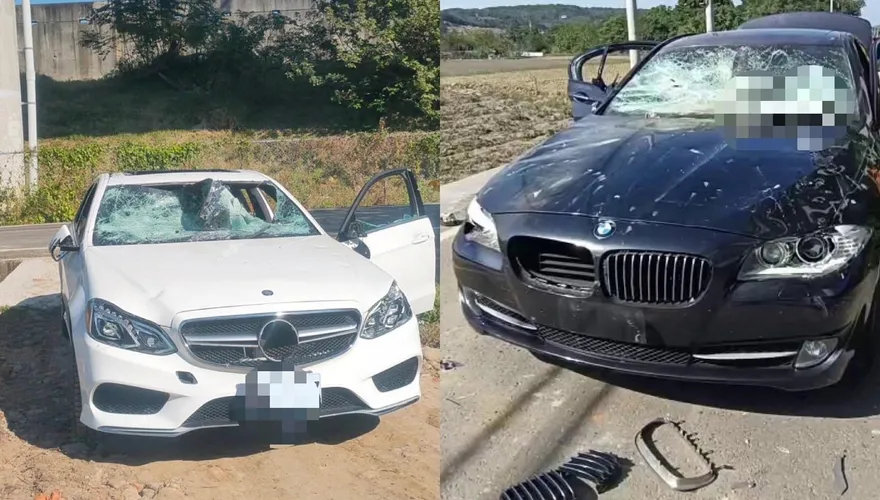 【影】疑土方爭奪釀大亂鬥！苗栗銅鑼8車遭砸爛　4人送醫