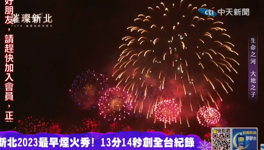 影/2023全台最早煙火秀！新北跨河煙火搶先閃耀夜空