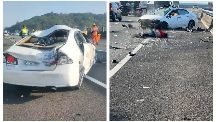快訊/國3大山段小客車翻覆！40歲駕駛噴飛「車頭全毀一團黑」　無呼吸心跳急送醫