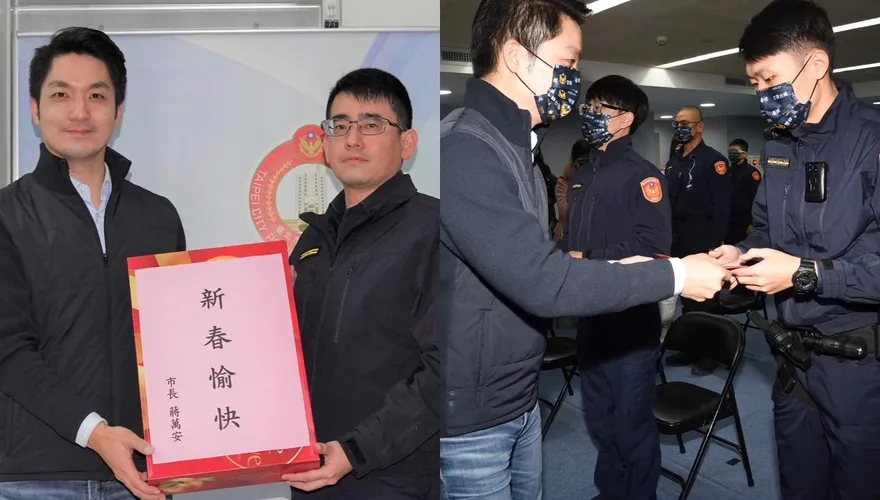 影/連跑松山、士林分局慰問員警　蔣萬安：謝謝警方超前部署過年勤務