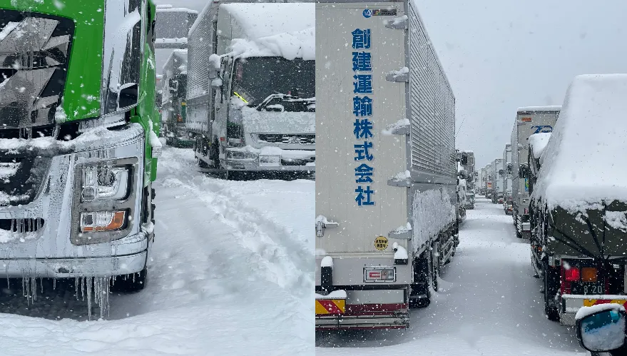 「十年一遇」超強寒流襲日！高速公路2600車卡死　車頭凍出巨大冰柱