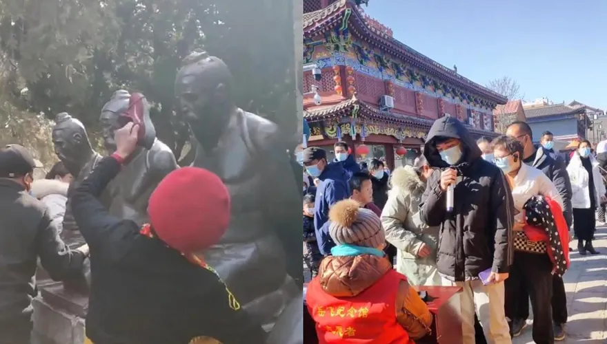 影/電影效應！4000人狂背《滿江紅》獲免票逛岳飛廟　景區排長龍只為打「秦檜」