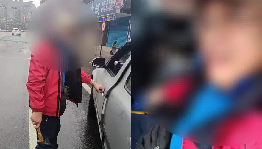 影/新北街頭亮斧頭想砍人！騎士手遭砸傷喊「報警」　他落荒而逃