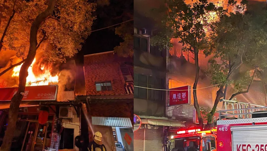 桃園中壢晚間住宅大火！2到4樓全燒光　鄰近住戶驚逃