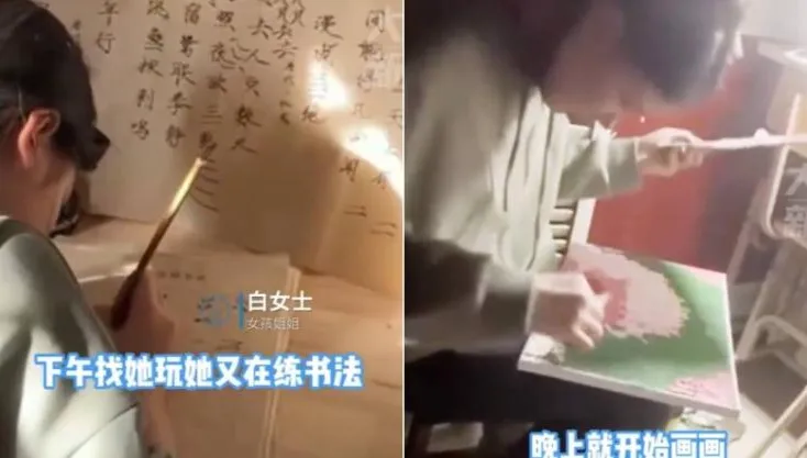 14歲妹寒假超自律「寫作業練書法、睡前聽文言文」　懶姐驚呆自嘆不如