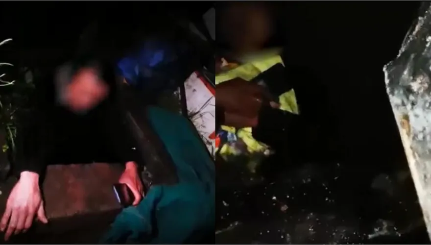 影/撲通！逃酒測臨檢…他「縱身一跳」躲進化糞池　與警僵持堅稱「不臭香得很」
