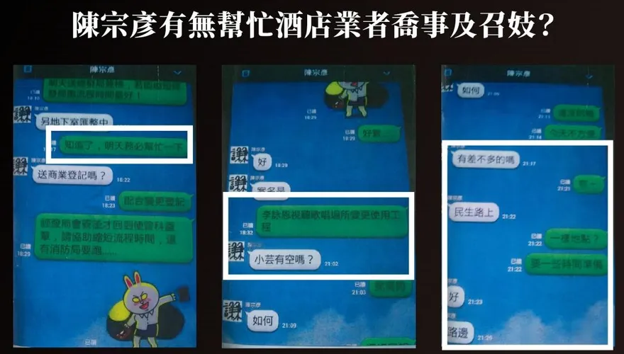 陳宗彥驚爆常態性召妓！通訊軟體對話曝光　他喊：「小芸有空嗎？」