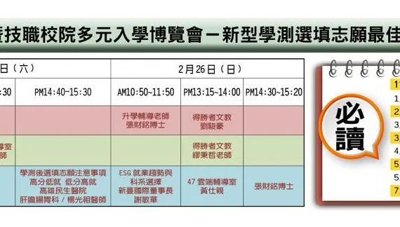 112新型學測篩選機制變因 2／25~2／26日大學博覽會名師親授妙方