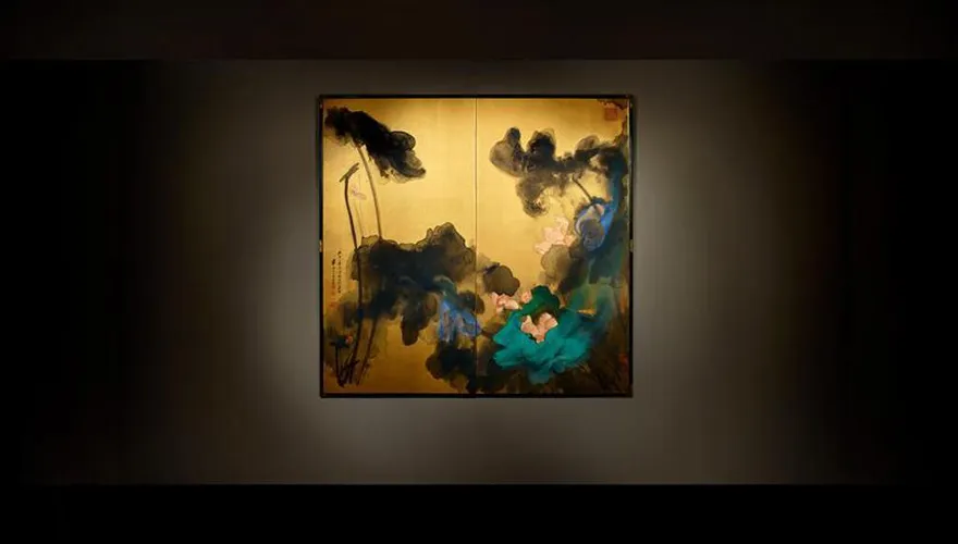 逾9億落槌成交！張大千稀見之作「荷花金屏風」創第3高價作品