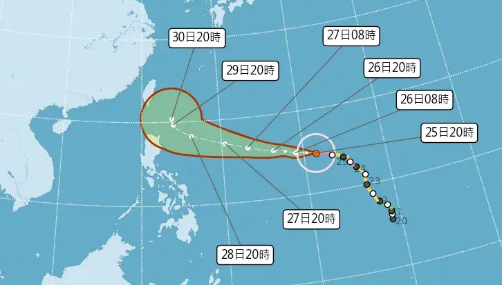 強颱瑪娃發布陸警機率曝光　雨彈將炸7地、沿海注意長浪