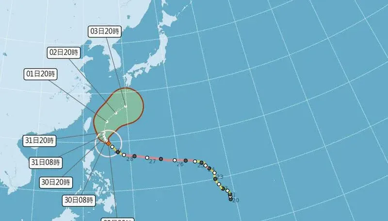快訊/瑪娃暴風圈已進入巴士海峽　周三周四北部、東部有豪雨