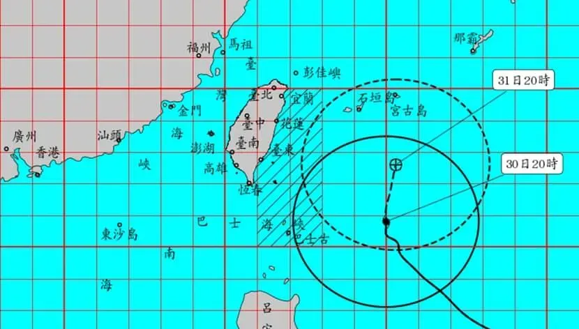 颱風瑪娃龜速！氣象局最新預報：31日宜蘭及北部大雨　南部防高溫