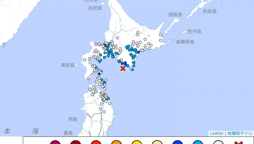 日本北海道18:35測得規模5.1地震最大震度3級　波及青森、岩手2縣