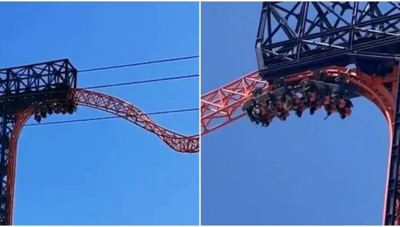 影/嗨玩雲霄飛車半路遇停電　11遊客「倒掛半空20分鐘」