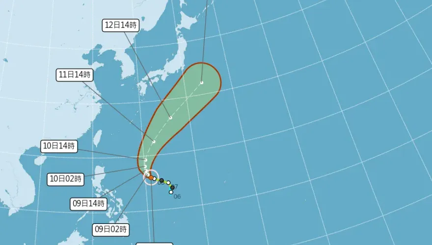 「谷超」最快今晚轉中颱　週末起鋒面靠近恐有致災性降雨