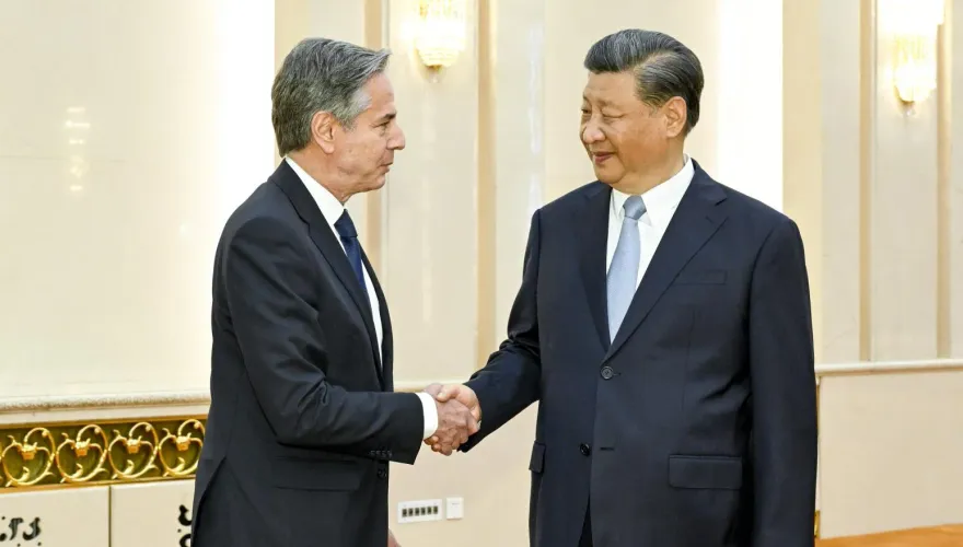 影/習近平接見布林肯畫面曝光　稱兩國交往應「相互尊重以誠相待」