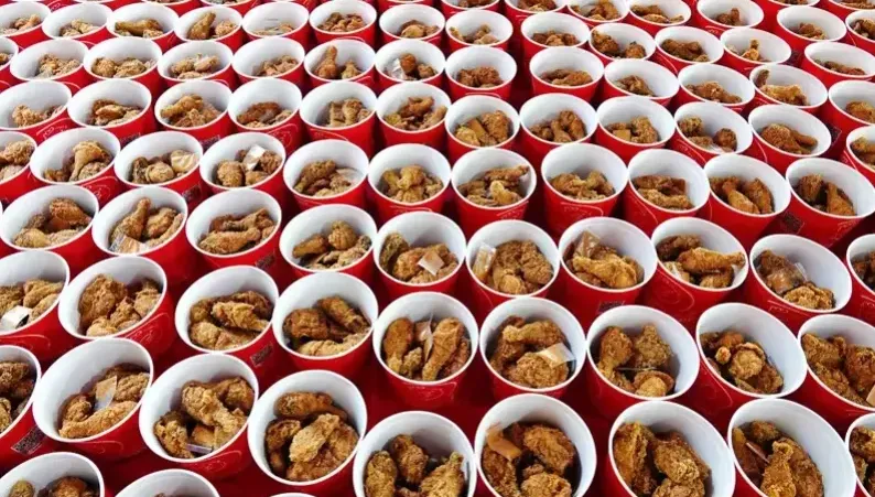 虎爺生日！建國市場拜365桶炸雞求財　場面超壯觀