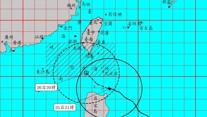 杜蘇芮暴風圈進入巴士海峽！氣象局提醒：防大雨長浪強陣風