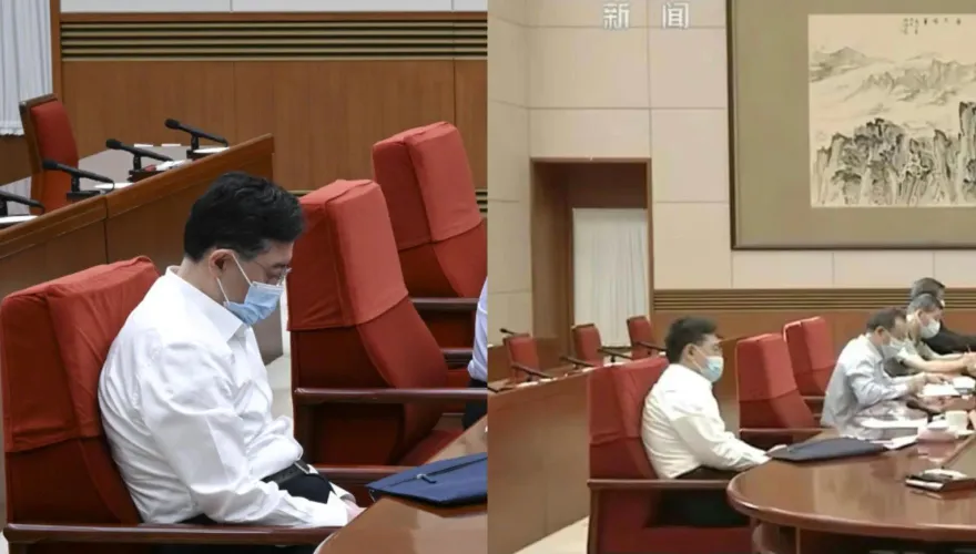秦剛6月初「無精打采」開會照曝光　網友熱議「當時就生病了？」