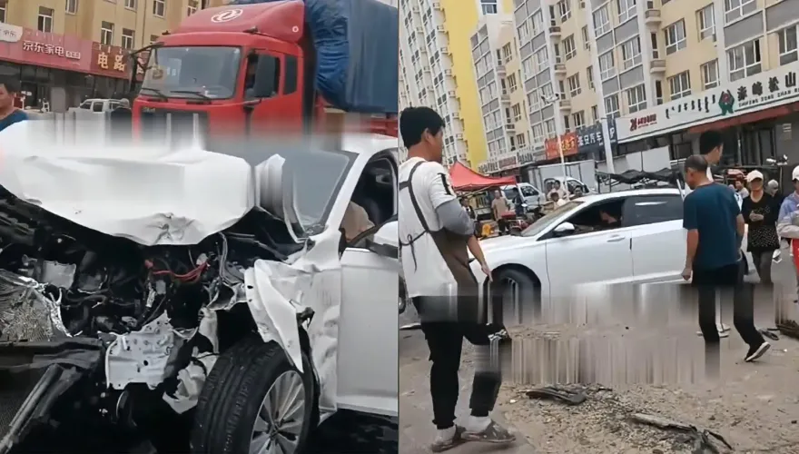 影/「斷肢噴路邊」！貨車疑失控衝進市集致10多人死傷　附近商戶驚「聲大如房倒塌」