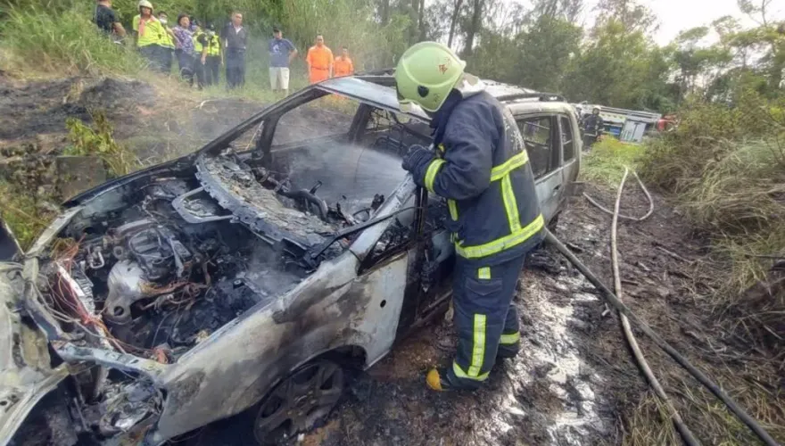 金門天下第一哨火燒車！「車頭爆炸」男爬出呻吟求救　送醫不治