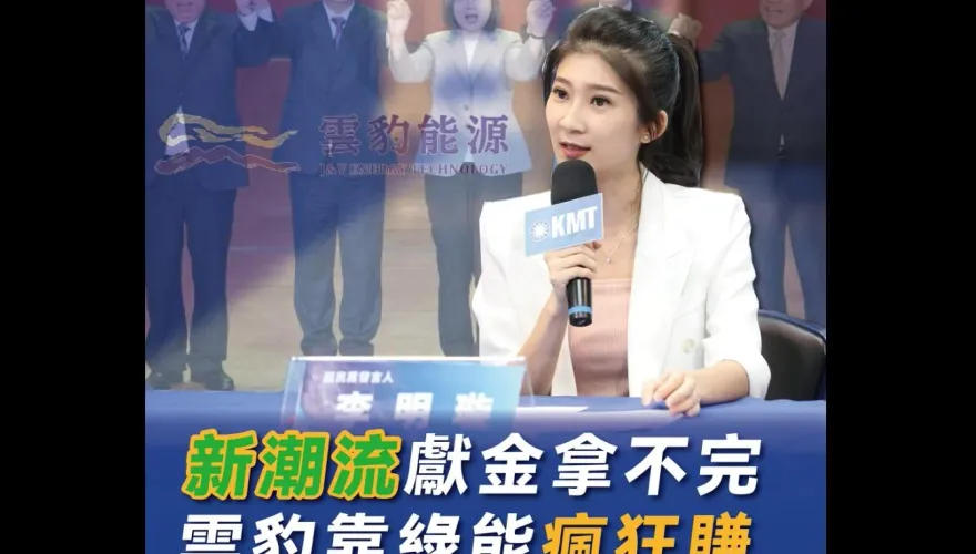 雲豹能源成「新潮流金主」！李明璇酸「政治獻金供給大於供電」網暴動