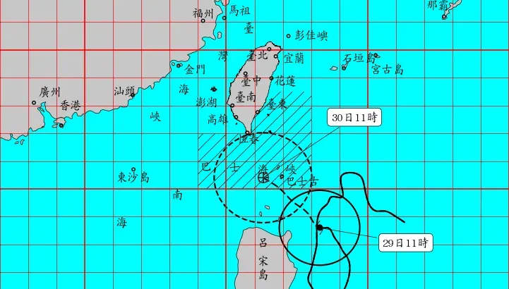 快訊／蘇拉颱風路徑再南修！　氣象局延後發布陸警：17:30機率大