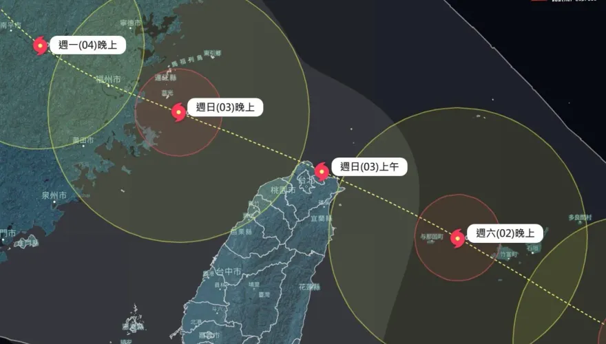 颱風海葵挾雨彈襲全台！明晚開轟「連3日強降雨」　北部灌雨紫爆