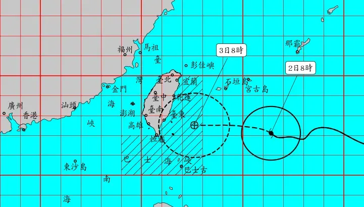 海葵颱風/11:30發布陸上颱風警報！花蓮、台東列首波警戒範圍