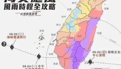 海葵颱風/4年來第一颱！挑戰護國神山　「一張圖」看全台風雨時程全攻略
