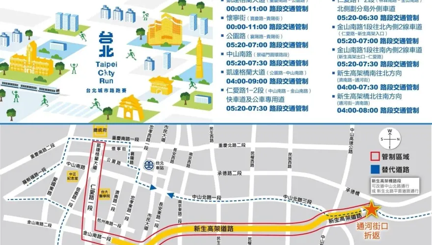 「2023台北城市路跑賽」週日登場　交通管制資訊看這裡